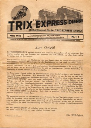 Der erste Trix Express Dienst TED von 1939