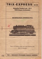 Bedienungsanweisung Trix Super Automatik 1B1 von 1939